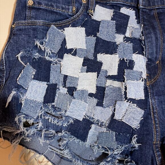 Levi's Patchwork Upcycled Cutoff Shorts W31 - Picture 6 of 16